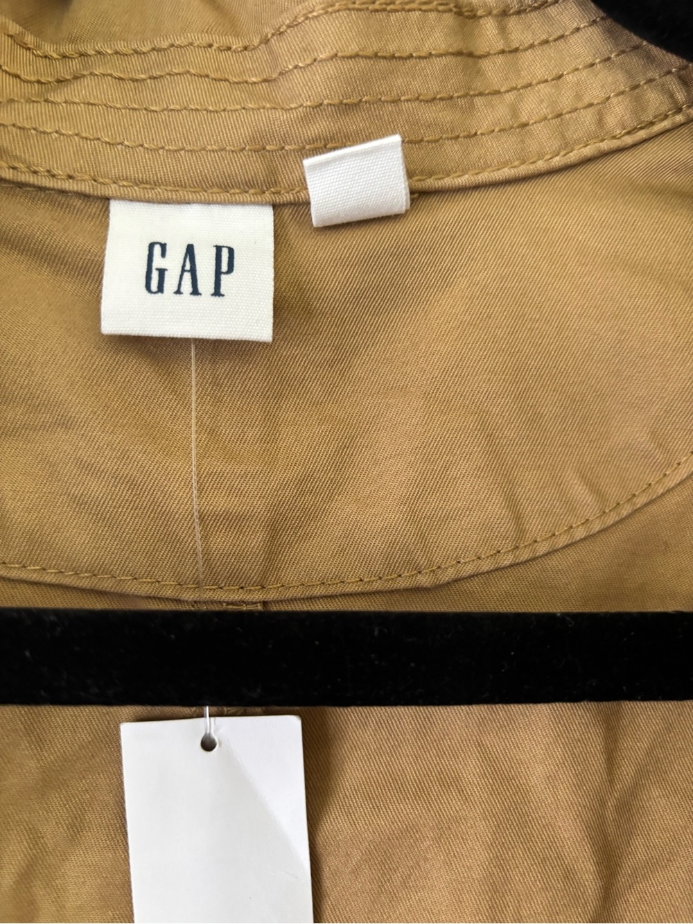 GAP Tan Utility Shirt Dress with Waist Tie - Picture 3 of 4